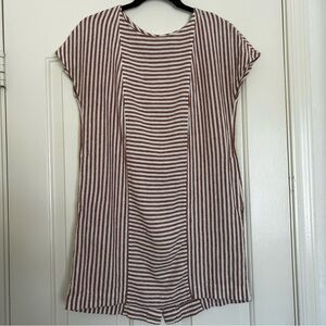 Madewell Stripe Play Button Back Tee Dress SMALL